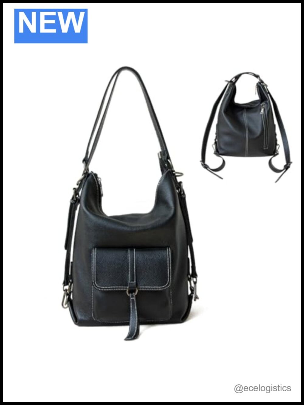 Genuine Leather Laptop Backpack Purse Large Capacity Travel Daypack Adjustable